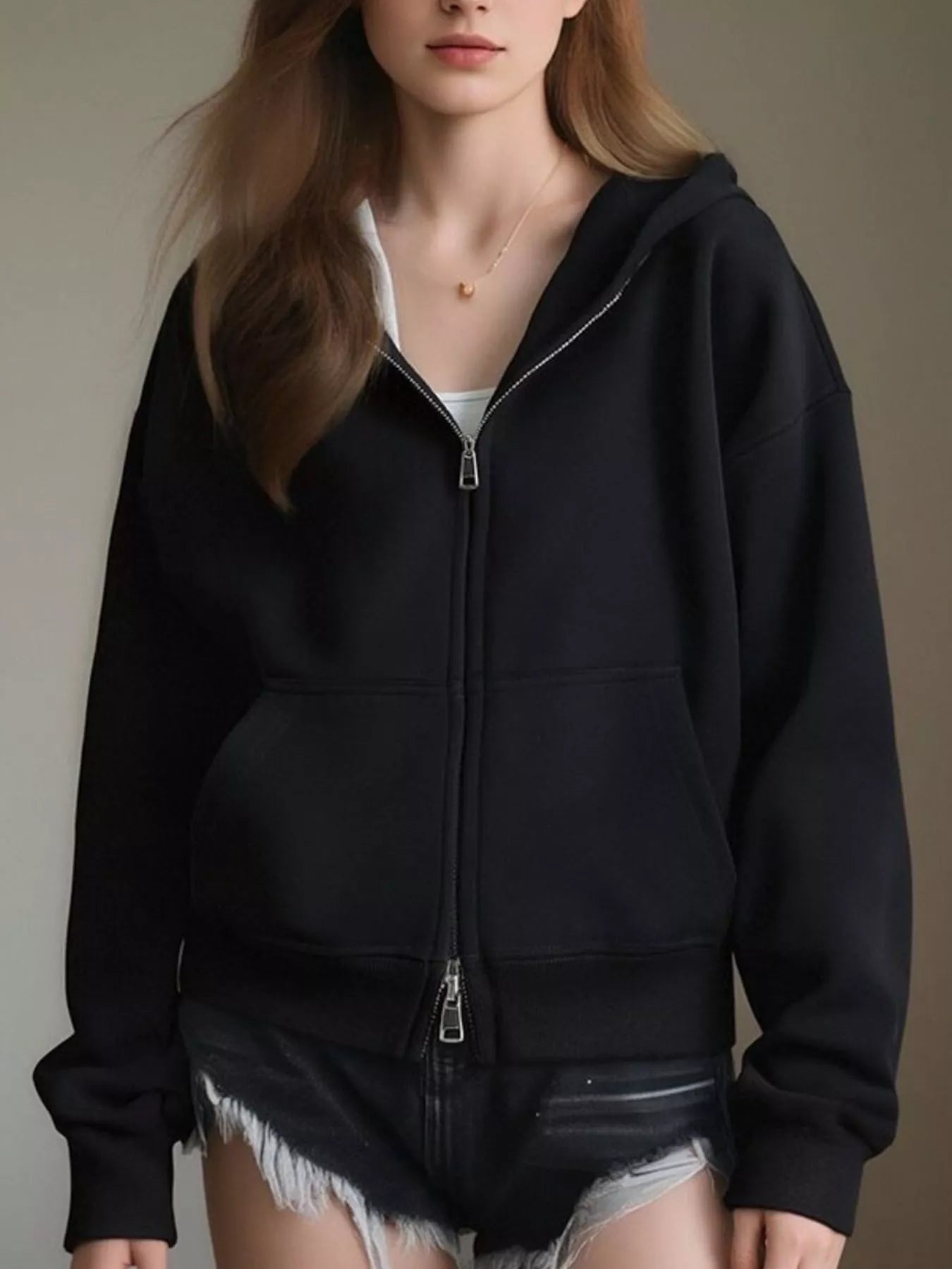 Dafne - Casual zip-up hoodie jacket