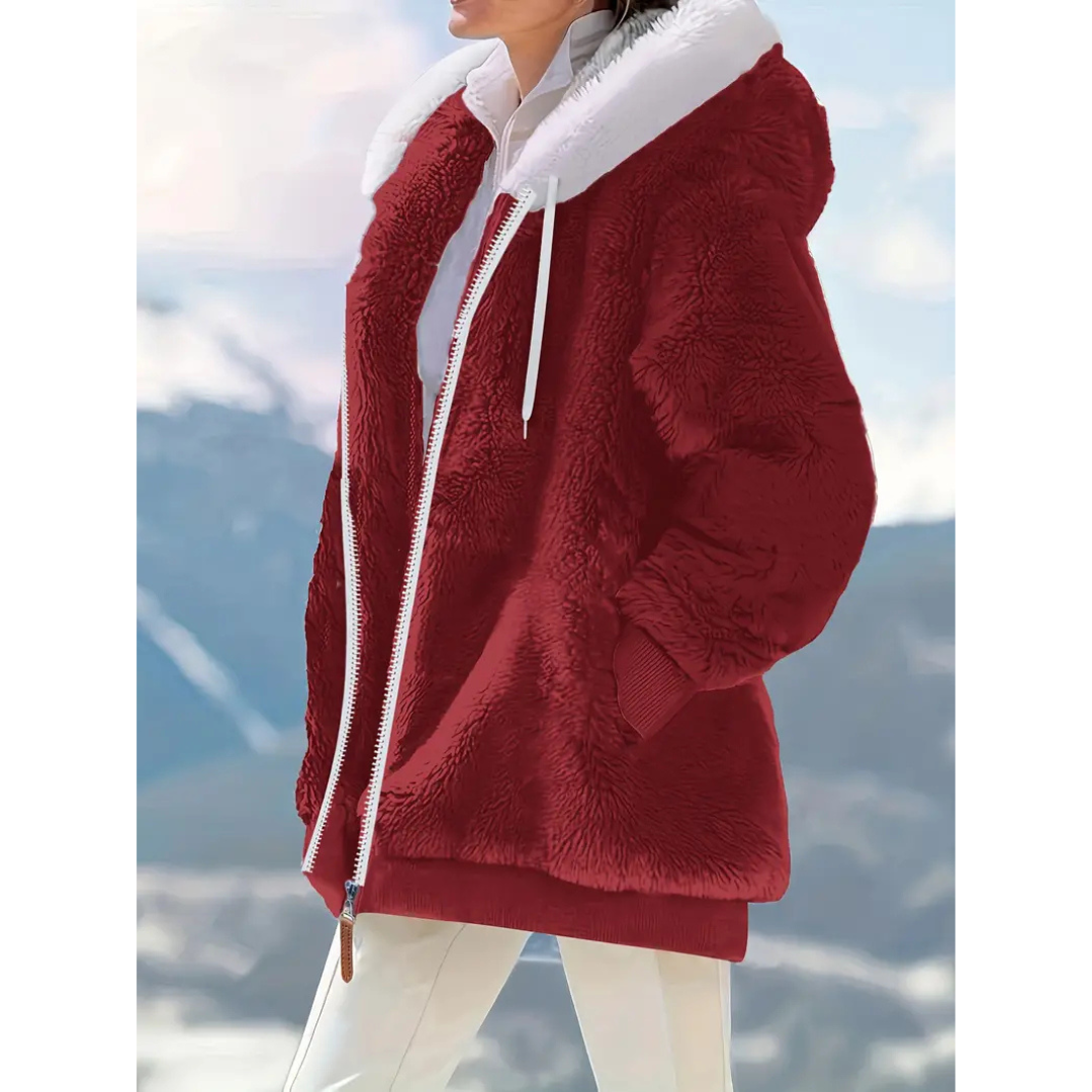 Frostfire | Women's Stylish Winter Zip Jacket with Hood | Warm, Protective, Chic