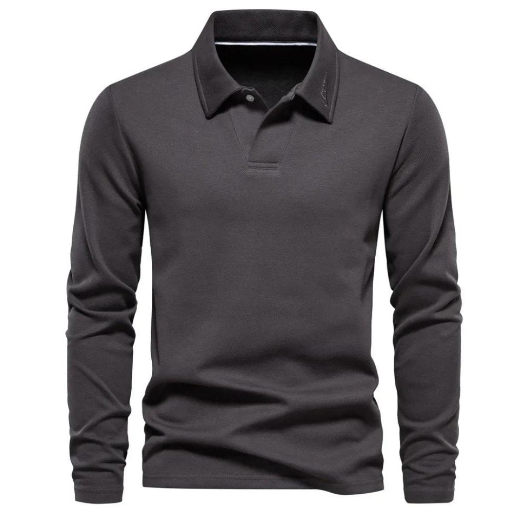 Dublin Threads | Men's Elegant Long Sleeve Polo Shirt for Smart Casual Wear | Comfort, Versatility, Style