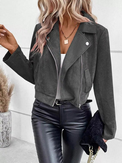 Gretta - Elegant versatile crop zipper jacket