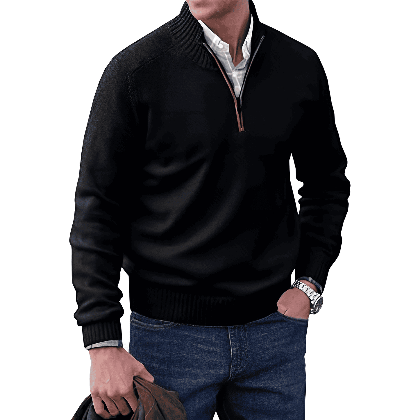 Owen | Stylish Men's Winter Jumper with Modern Zip Detail | Comfortable, Versatile Fit