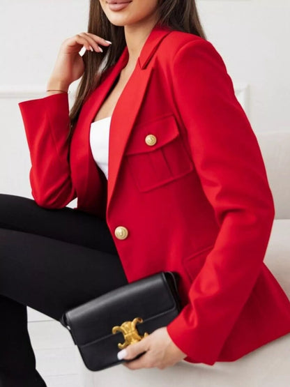Emmy - Elegant lapel collar one button blazer