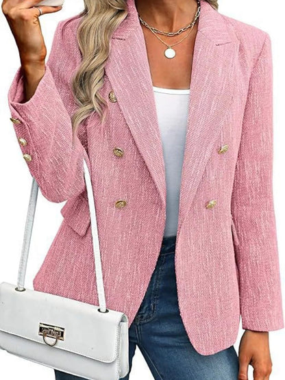 Alesia - Elegant Double-Breasted Blazer with Lapel Collar