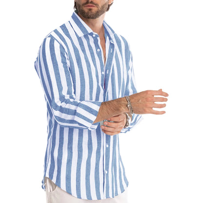Men's Summer Striped Shirt | Checked, Long Sleeve