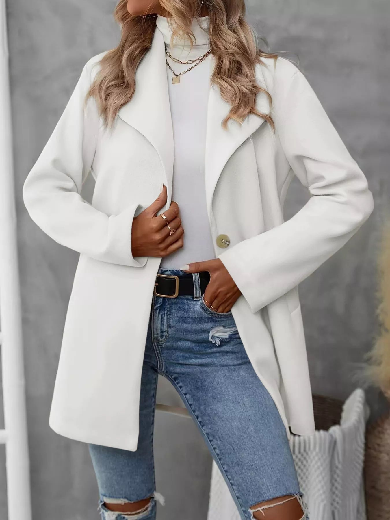 Hollie - Elegant versatile lapel collar blazer coat
