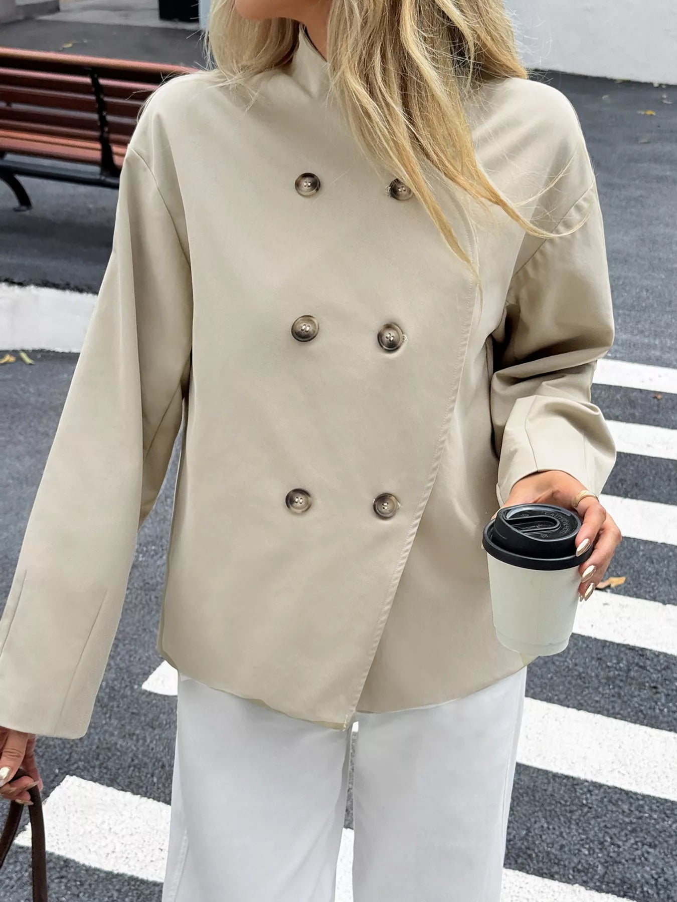 Rhoda - Elegant Double-Breasted Long-Sleeve Coat