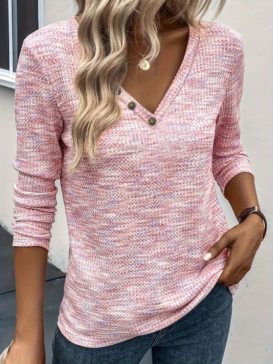 Adrianna - Elegant Long-Sleeve V-Neck Sweatshirt