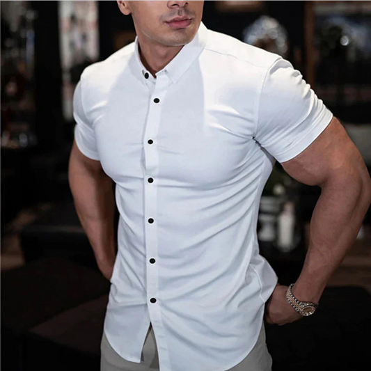 Fitzwilliam | Tailored Short Sleeve Shirt for Men | Slim Fit, Lightweight Elegance