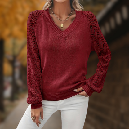 Naomie - Casual Elegant V-Neck Sweater