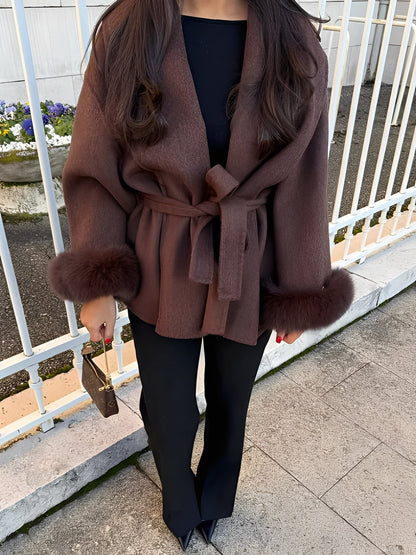 Kamila - Elegant stylish fur long coat