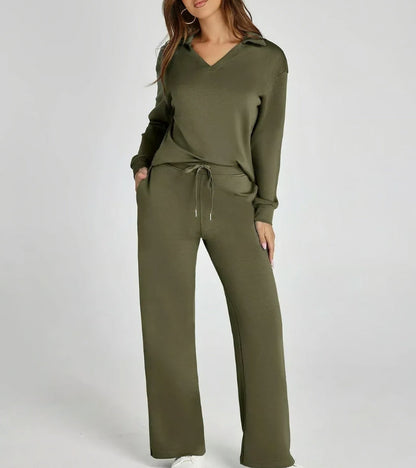Remina - Elegant Jumper and Wide-Leg Trousers Set