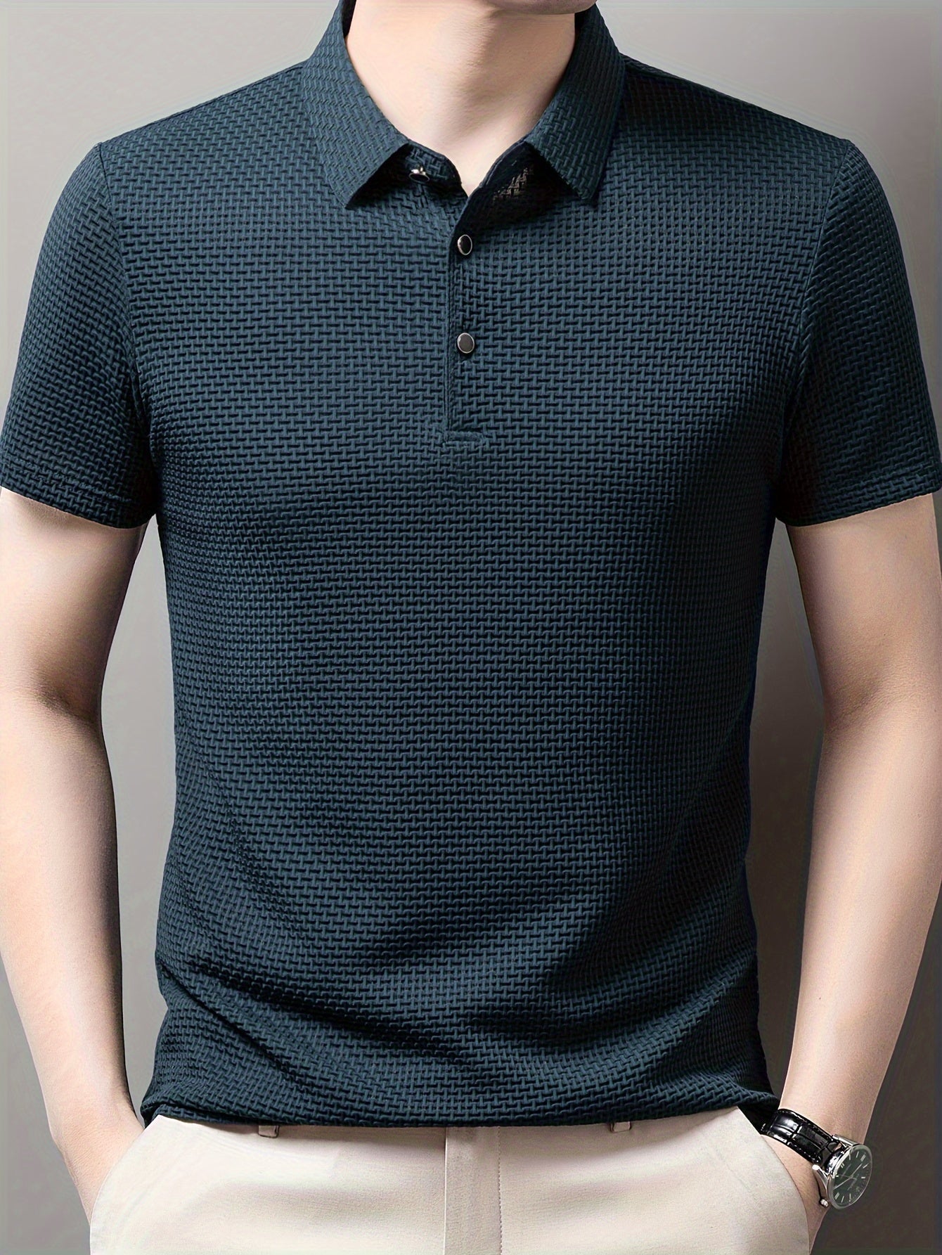 Donnelly | Men's Short Sleeve Polo Shirt | Stylish, Comfortable, Geometric Design