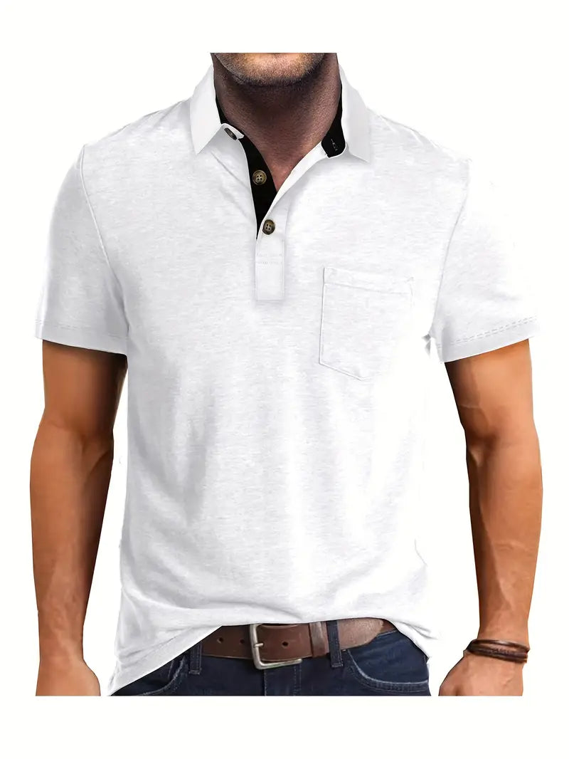 Liam | Contemporary Men's Shirt with Chic Collar and Pocket | Breathable, Flexible