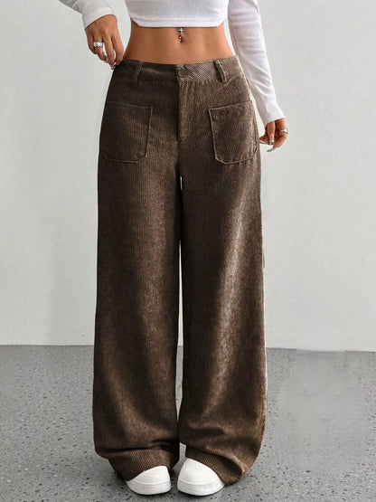 Maisy - Elegant Wide-Leg Corduroy Trousers
