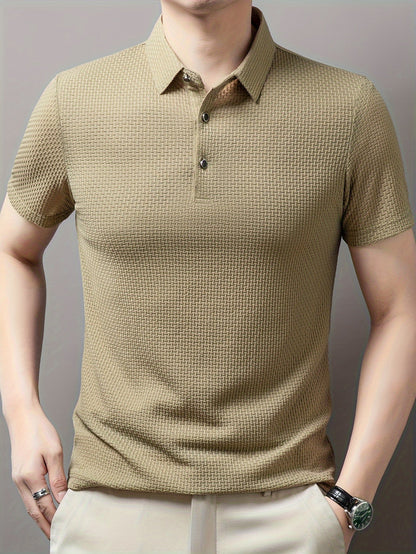 Donnelly | Men's Short Sleeve Polo Shirt | Stylish, Comfortable, Geometric Design