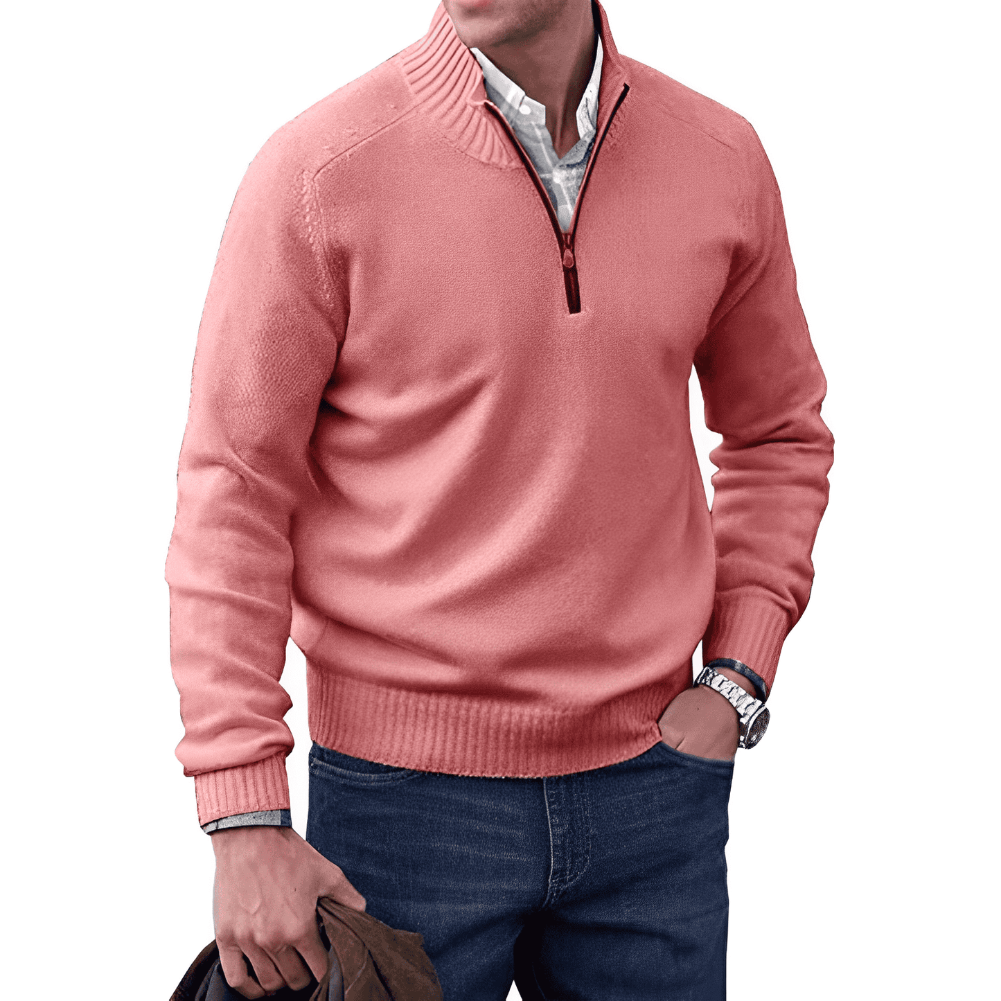 Owen | Stylish Men's Winter Jumper with Modern Zip Detail | Comfortable, Versatile Fit