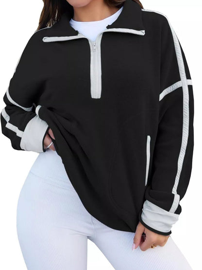 Elenna - Elegant Casual Half-Zip Jumper