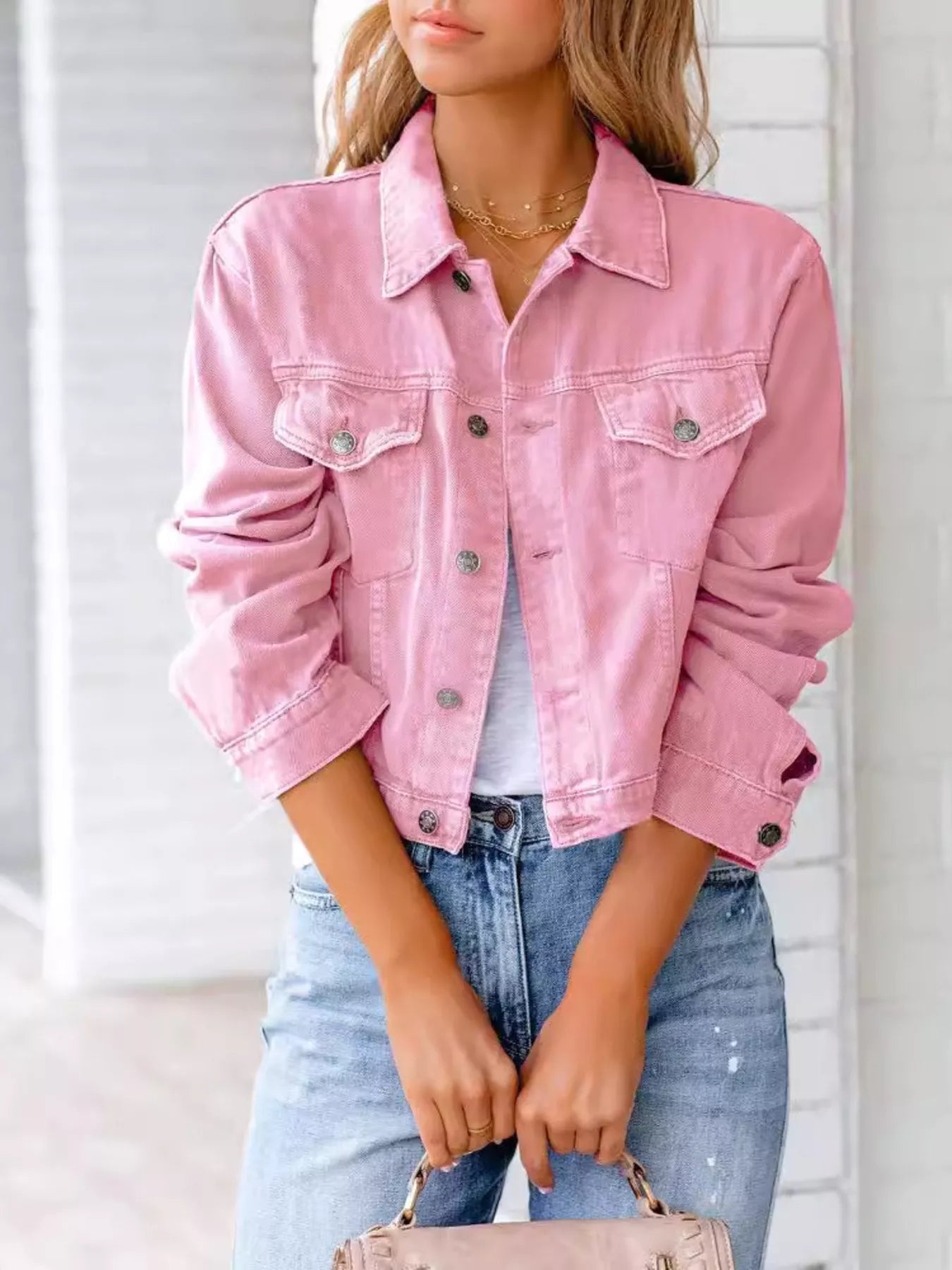 Jannie - Elegant Cropped Denim Jacket