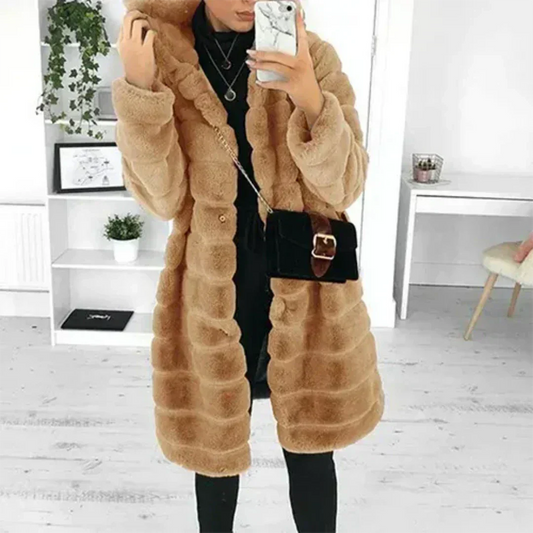 Frosty Elegance | Chic Women's Long Coat for Winter | Warmth, Style, Comfort