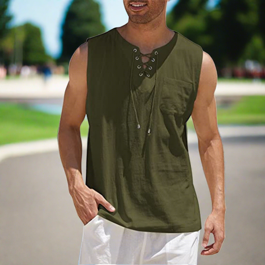 O'Sullivan | Chic Sleeveless Men's Top | Breathable Fabric, Vintage Charm, Versatile Design