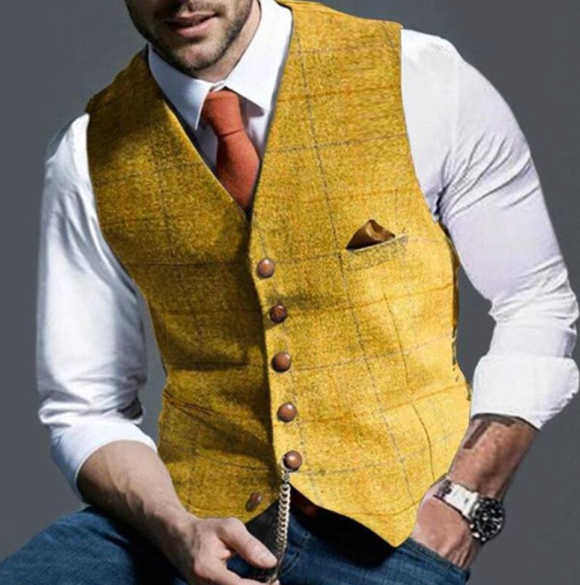 Oisin | Tailored Men's Waistcoat | Classic Elegance, Versatile Style, Premium Fabric