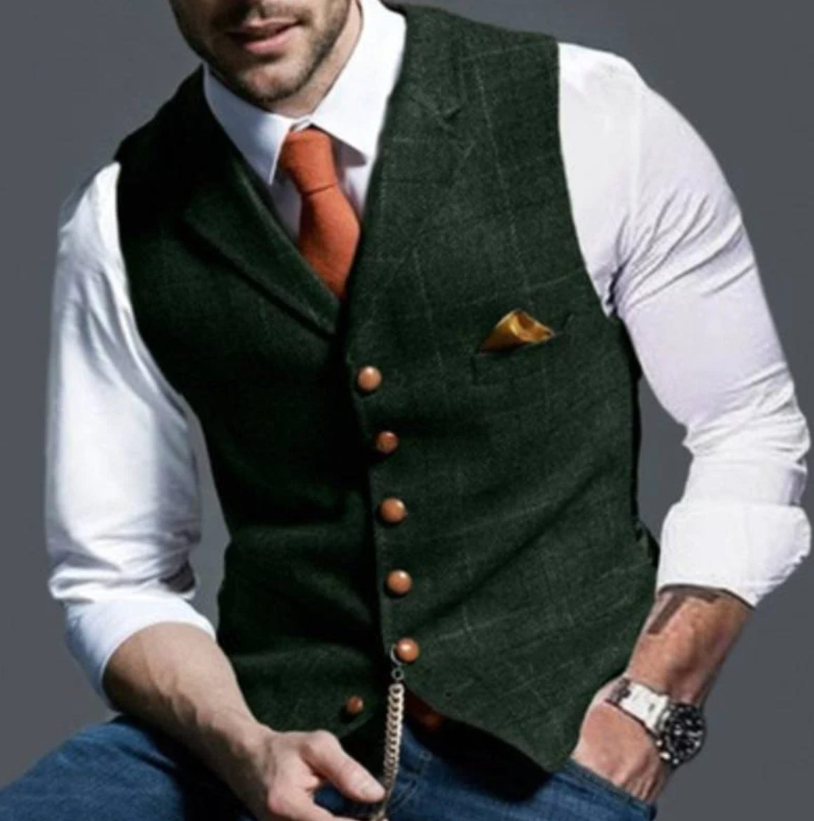 Oisin | Tailored Men's Waistcoat | Classic Elegance, Versatile Style, Premium Fabric