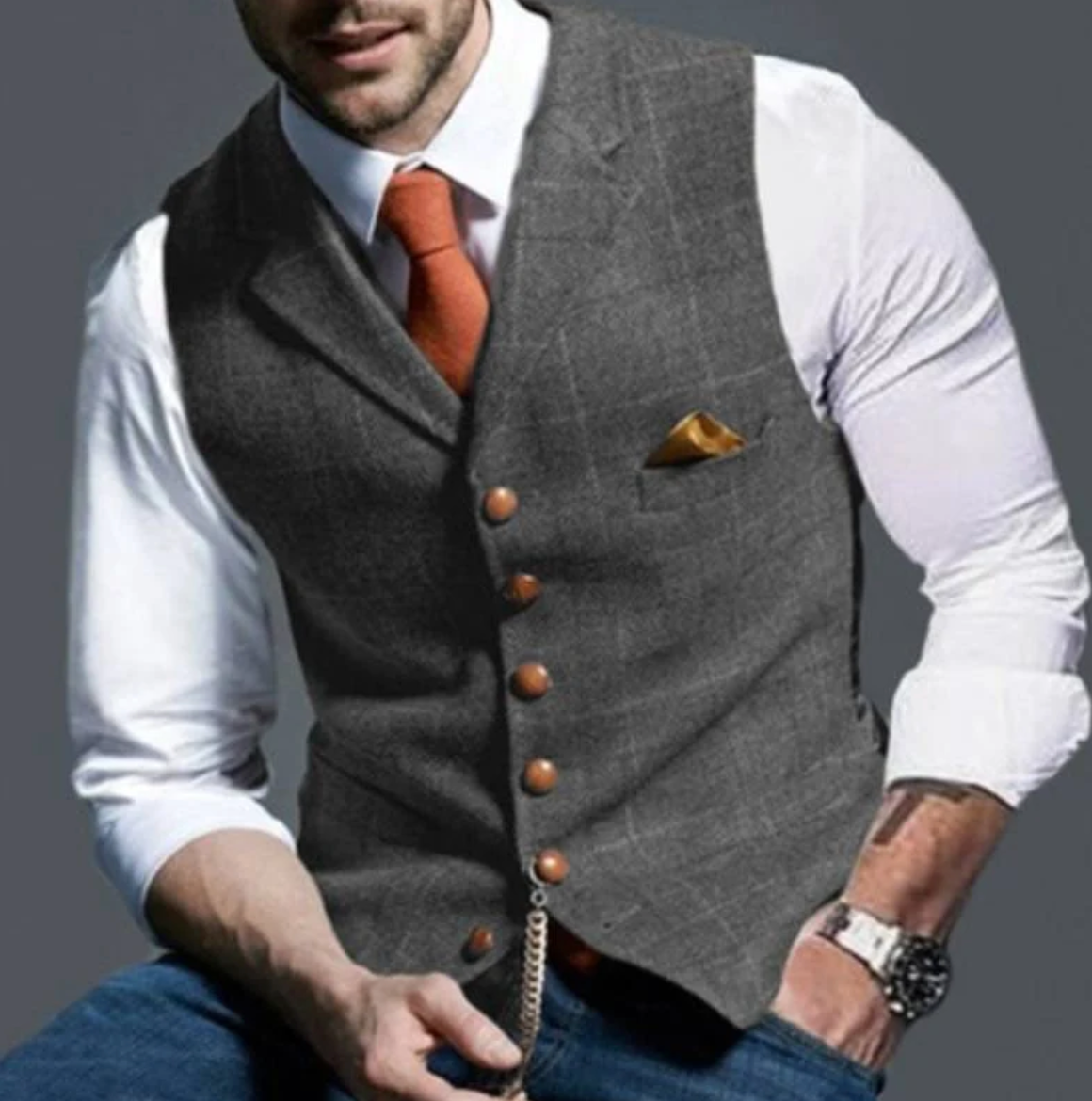 Oisin | Tailored Men's Waistcoat | Classic Elegance, Versatile Style, Premium Fabric