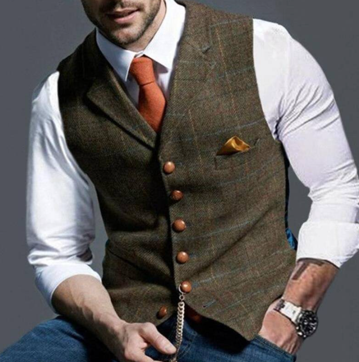 Oisin | Tailored Men's Waistcoat | Classic Elegance, Versatile Style, Premium Fabric