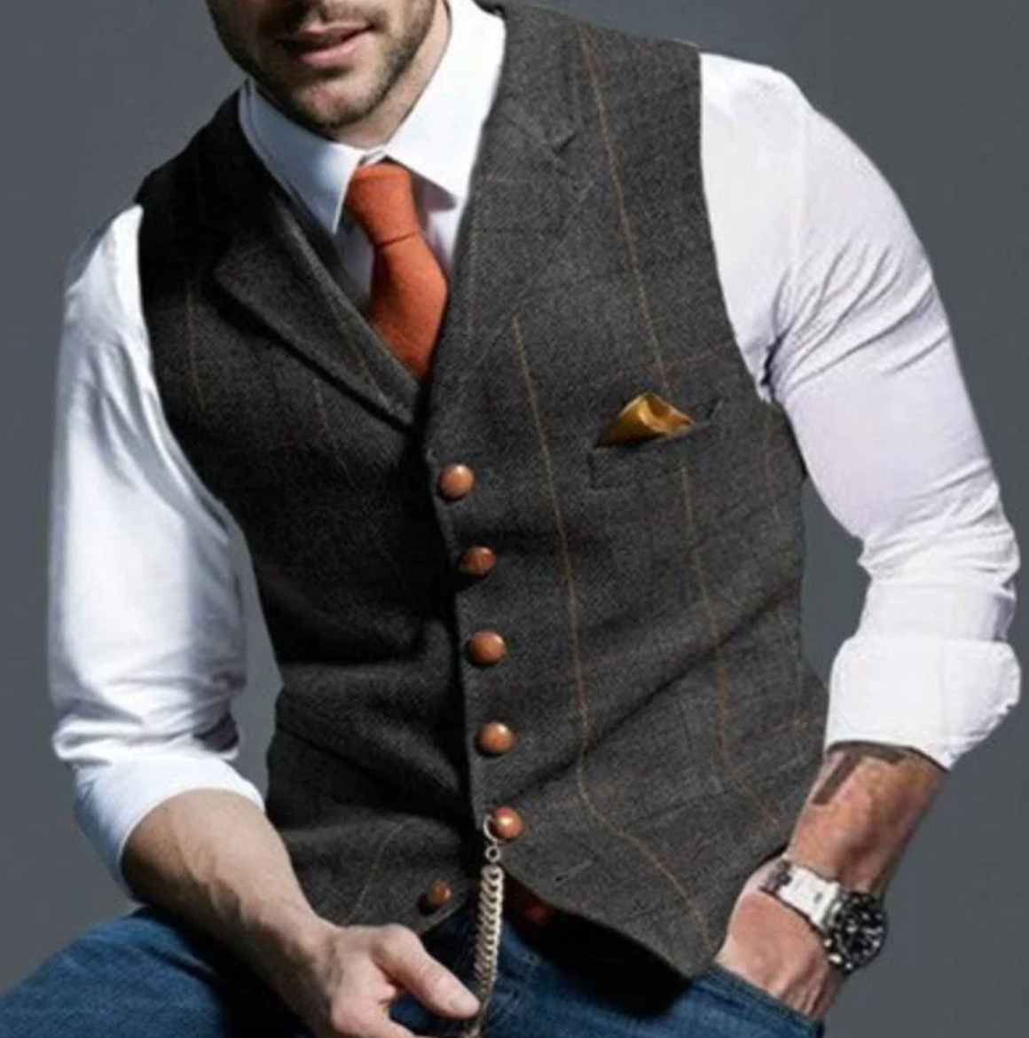 Oisin | Tailored Men's Waistcoat | Classic Elegance, Versatile Style, Premium Fabric