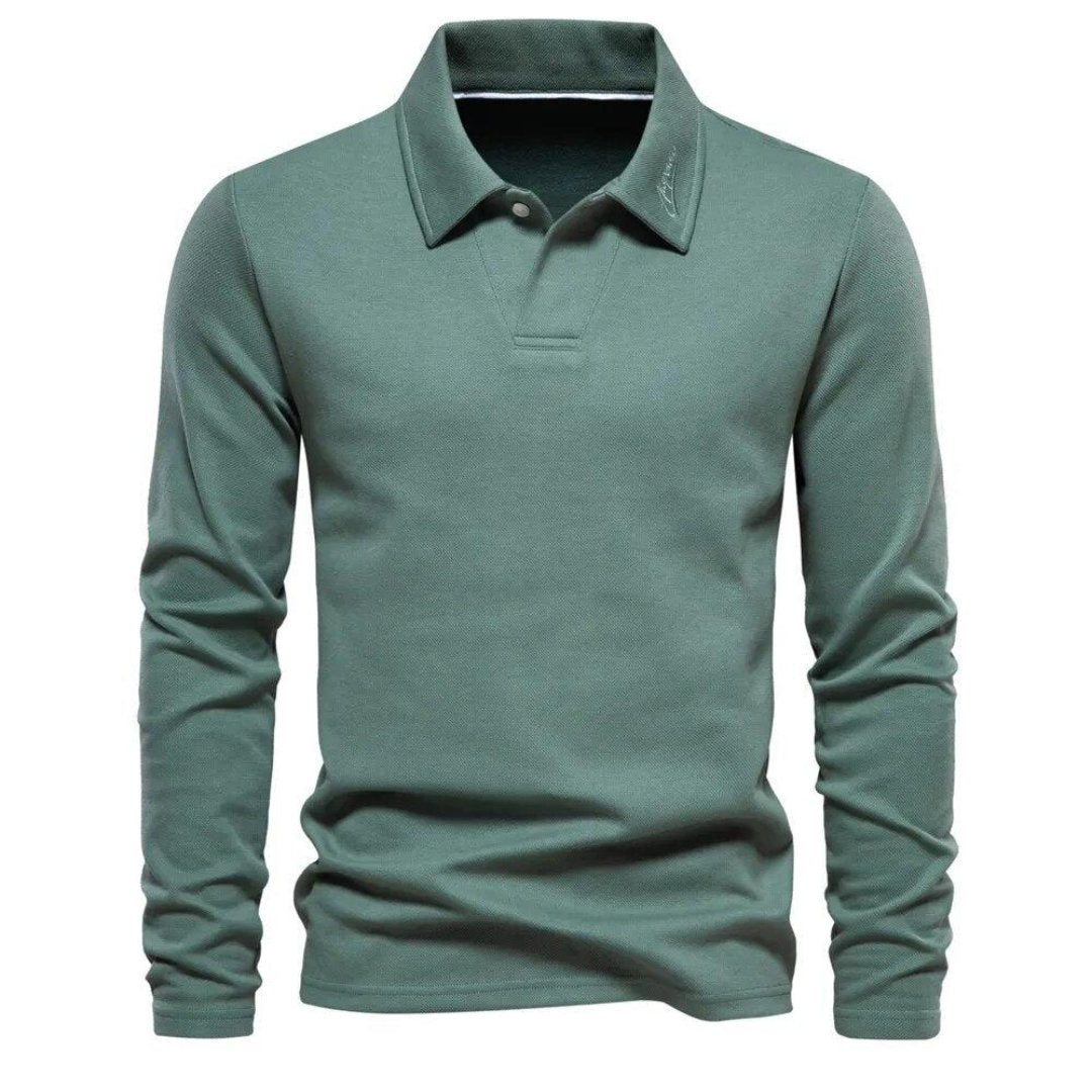 Dublin Threads | Men's Elegant Long Sleeve Polo Shirt for Smart Casual Wear | Comfort, Versatility, Style