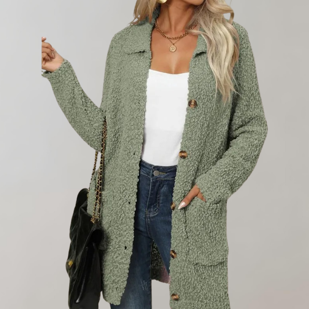 Elysia | Women's Elegant Long Knit Cardigan | Warm, Chic, Perfect for Layering