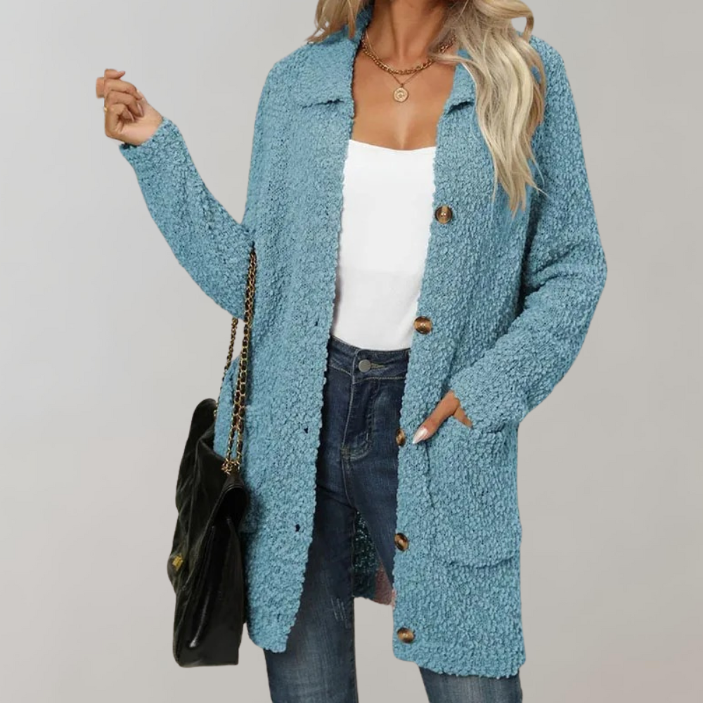 Elysia | Women's Elegant Long Knit Cardigan | Warm, Chic, Perfect for Layering