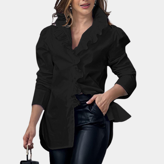 Xosanna - Elegant long-sleeve ruffle blouse