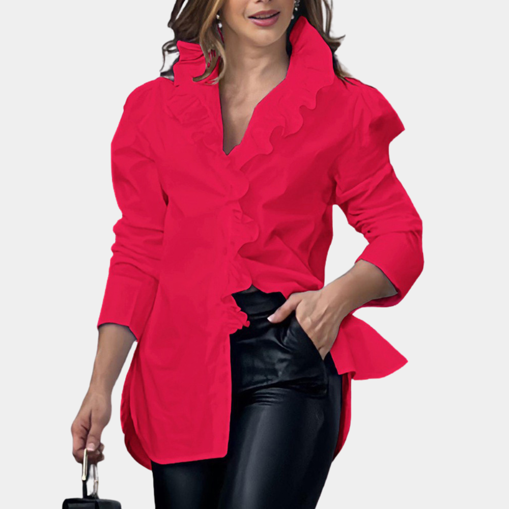 Xosanna - Elegant long-sleeve ruffle blouse