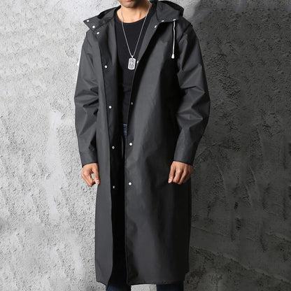 StormShield | Men's Stylish Black Waterproof Raincoat | Lightweight, Durable, Versatile