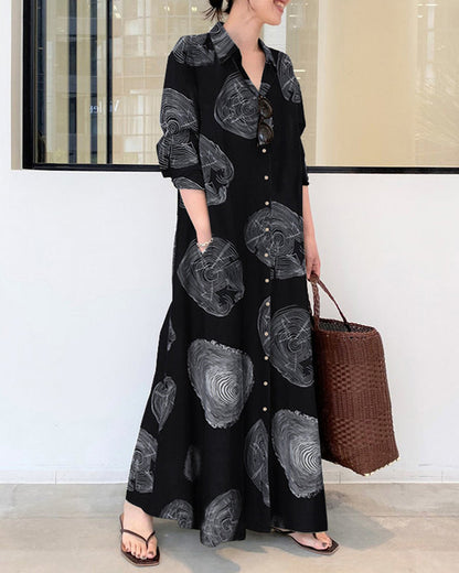 Juliane - Elegant buttoned long-sleeve maxi dress