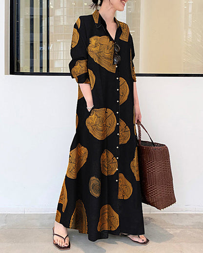 Juliane - Elegant buttoned long-sleeve maxi dress