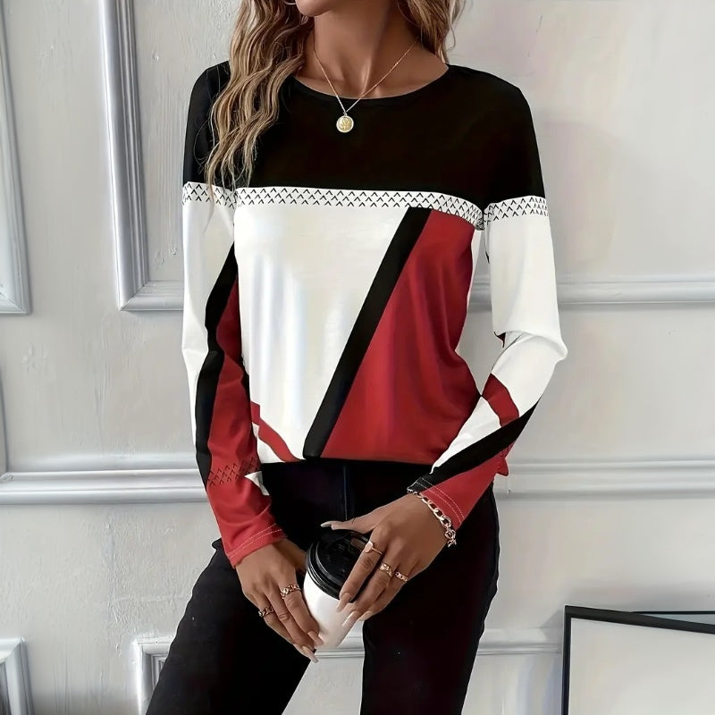 Lalia - Stylish Sweatshirt with Colourful Panels