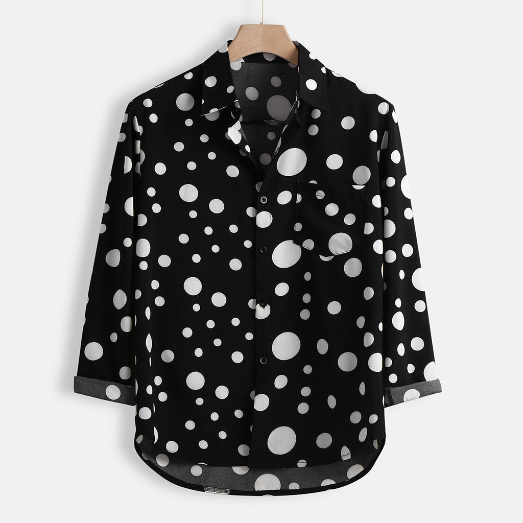 Oisin | Contemporary Polka-Dot Shirt for Men | Lightweight, Versatile, Premium Quality