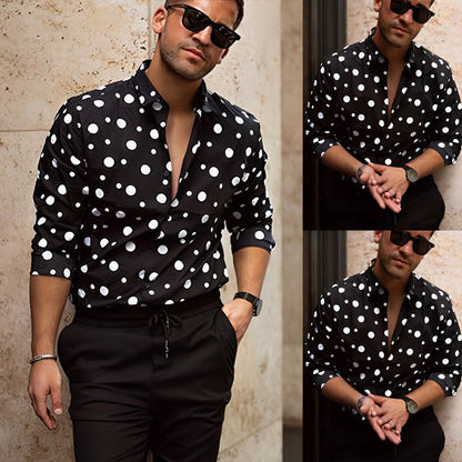 Oisin | Contemporary Polka-Dot Shirt for Men | Lightweight, Versatile, Premium Quality