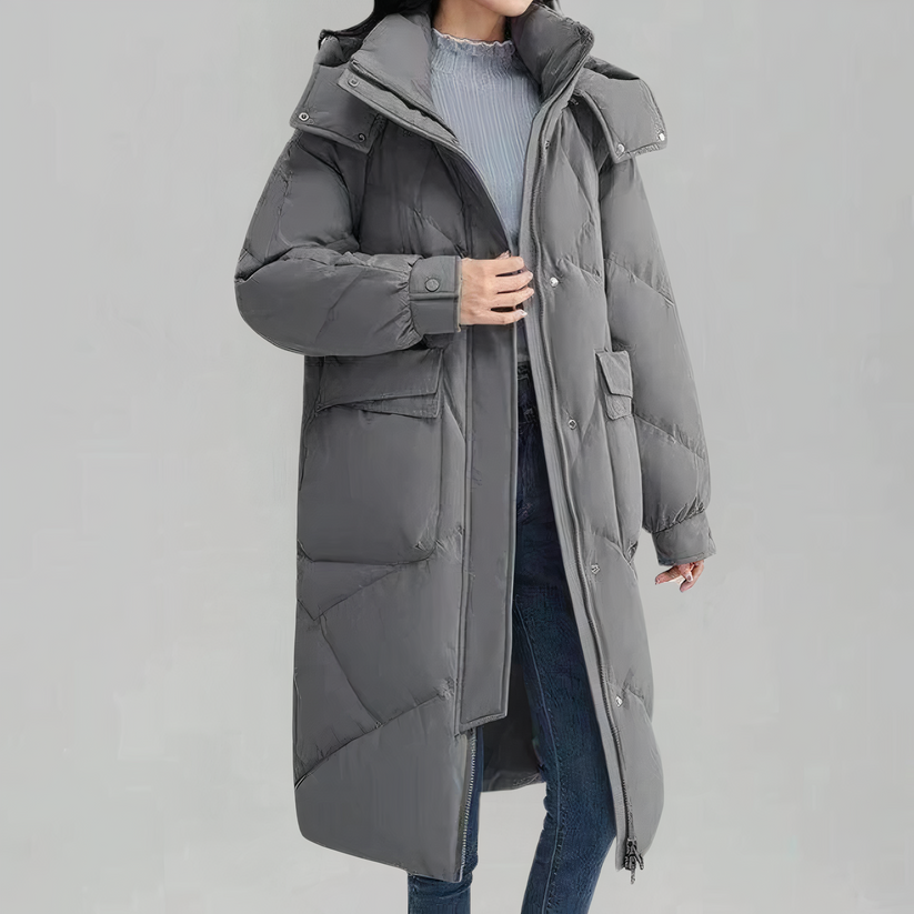 Lizelle - Elegant warm padded long down coat