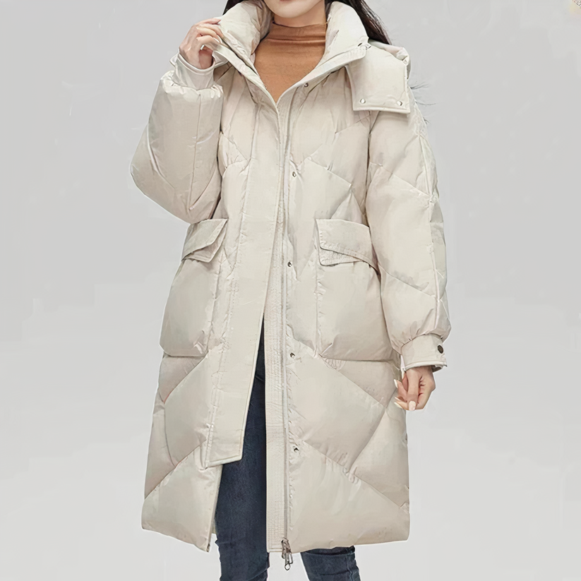 Lizelle - Elegant warm padded long down coat