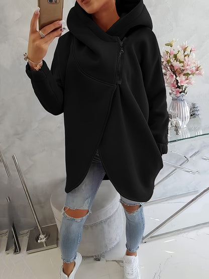 Brielle - Stylish oversized warm zipper hoodie jacket