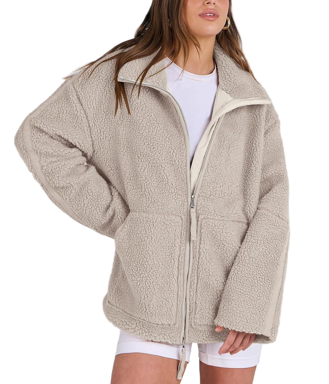 Darcie - Stylish loose fleece zipper jacket