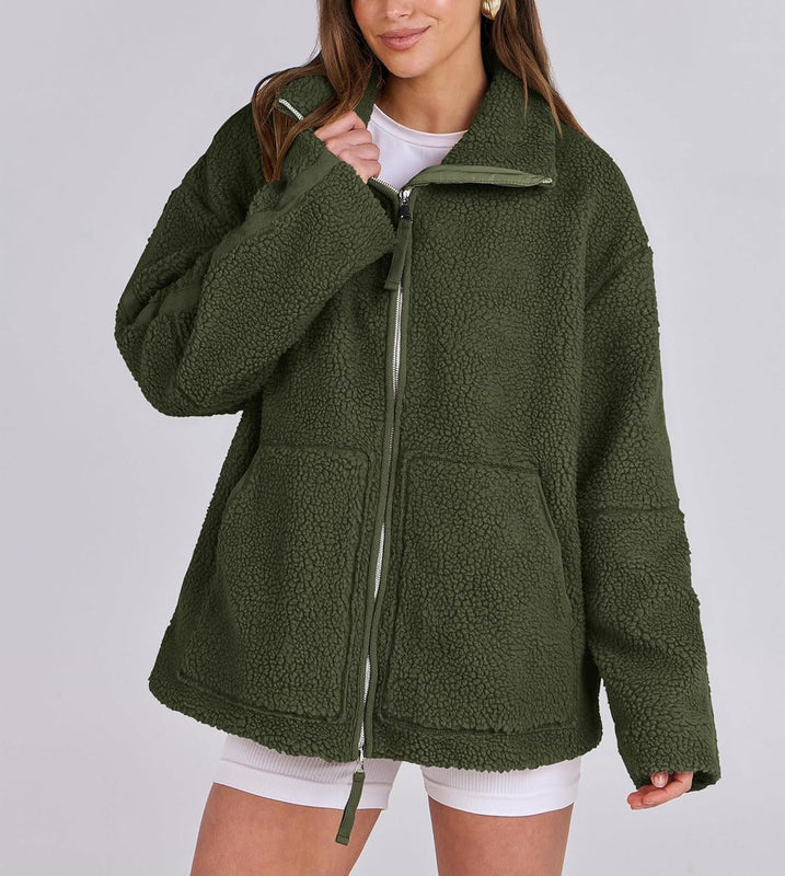 Darcie - Stylish loose fleece zipper jacket