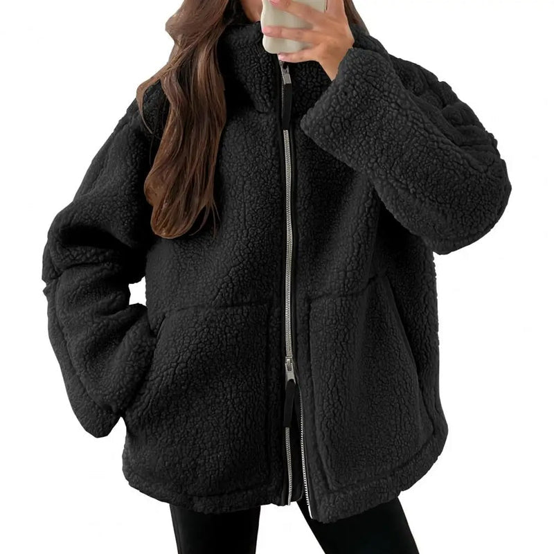 Darcie - Stylish loose fleece zipper jacket