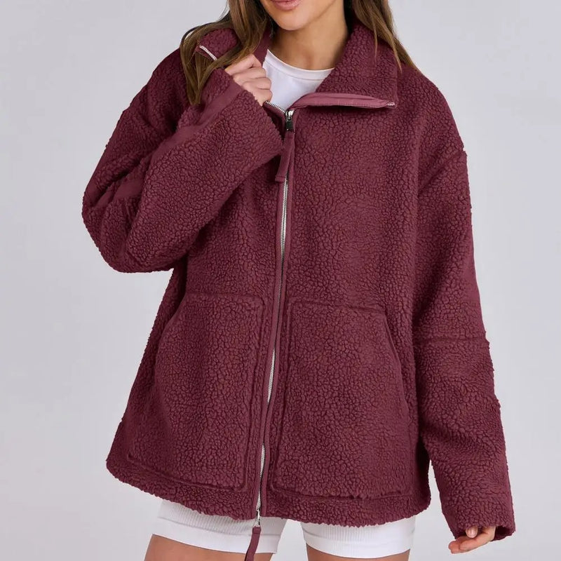 Darcie - Stylish loose fleece zipper jacket