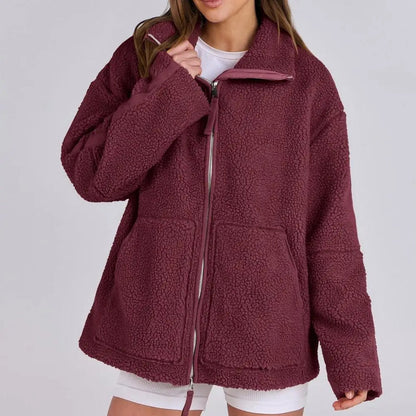 Darcie - Stylish loose fleece zipper jacket