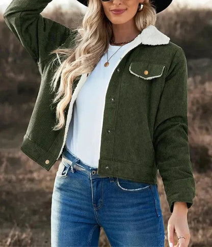 Stephany - Stylish corduroy fleece lined jacket