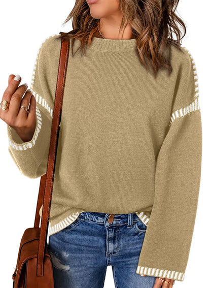 Zevina - Comfortable Loose Cable Knit Jumper